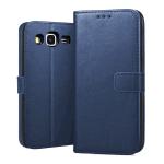 SROCK Flip Cover for Samsung Galaxy J2 Ace, Grand Prime G530, J2 Prime with Kick Stand | Shockproof | Dual Layer | Card Slot |Wallet Case Cover-Blue