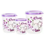 Rishta Oxim Elegant Plastic Food Container Set 5L, 7.5L, 10L - Natural PP - for Kitchen or Storage
