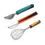 Shapes Multicolor Ice Cream Scoop, Peeler And Egg Whisk (Combo Of 3)