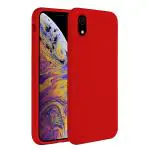 LIRAMARK Liquid Silicone Soft Back Cover Case for Apple iPhone XR (6.1 inch) (Red)