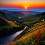 Love Creation A4 Size poster print for creative wall art- mediterranean-sunset-7272(Non Sticker)