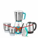 Alibaba Supreme Super Combo 750 W Dry Iron (White,Green), Pearl Electric Kettle (2L, Silver) & 750 Mixer Grinder (3 Jars, White & Sea Green)
