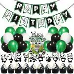 Zyozique 37 Pcs Panda Birthday Party Supplies and Decorations Panda Happy birthday Banner,Latex balloon, Cupcake Toppers and Cake Topper Anime Birthday Party Supplies for Kids Family