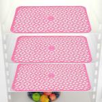 Riftree Palstic Fridge Mats Transparent,Waterproof,Stain Resistant,Washable Placements Perfect for Kitchen,Restaurant,Decoration, Set of 3 Pieces 12 x 18 inches - Pink