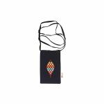Aakrutii 9029 Women Black and Leave Embroidery Cotton Small Cross Body Phone Sling Bag (Pack of 1)