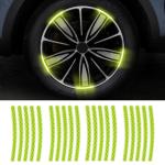 AFFITUDE AUTO ( Green) (20PCS ) Night Reflective Car Bike & Bicycle Rim Reflectors, Safety Warning Stripe Decals Stickers Decoration Compatible with Hero Honda Ambition