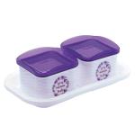 Trueware Purple Plastic Storage Container - 500 Ml (Pack of 2)