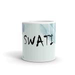 Rish Swati Name Theme Printed Light Blue Ceramic Coffee Mug, 350 Ml