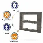 CONA Status 10512 Glassic Modular Plates 12M Graphic Grey (Single)|Modular Switch Plates|Electrical Plate|Polycarbonate Plate|Switch for Home|Standard Size Switch Plate|Suits all kind of decor