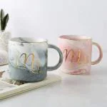 Nirgun Empex Mr and Mrs Coffee Mugs, 10 Oz Ceramic Marble Coffee Cups for Bride & Groom / Husband & Wife, Ideal for Bridal Shower Engagement Wedding and Married Couples Anniversary