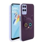 Fastship Coloured 3D POPUP BILLY Eye Effect Kitty Cat Eyes leather Rubber Back Cover for OPPO A54 (4G) - Purple
