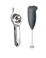 FIRST FRONT Stainless Steel Lemon Squeezers With Stainless Steel Coffee Beater and Multicolour,(Pack of 2)