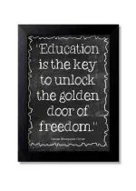 Blue Nexus Education Quotes Wall Poster with Wall Frame Room Art Painting Collection A4 size 10x13