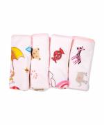 Mee Mee Soft Mini Baby Napkins | Cute Animal Print (Soft Absorbant, Pink)