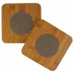 Bless Kraft Bamboo Wood Coasters or Heat Insulation Pad Table Mats Placemats - 15x15 cm Pack Of 2