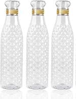 ARRO Plastic Fridge Water Bottle Set Of 3, Crystal Diamond Texture Design