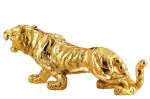 HINDUSTAN HEALTH & WELLNESS SOLUTION Tiger Sculpture Statue, Tiger Statue for Home & Office Decoration (Set of 1 PC) (Golden)