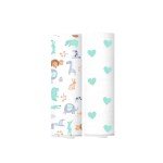 Elementary Organic Cotton Muslin Animal Love Print Set of 2 - Multicolor