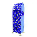 BUMTUM Baby Wardrobe Multipurpose 6 Shelve |Foldable Almirah| Baby Wardrobe For Clothes Storage | Baby Wardrobe Cover | Baby Wardrobe Wheels (Teddy Print, Blue)