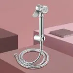 CUROVIT Osito Brass Health Faucet Hygiene Spray with ABS Holder and 1m Stainless Steel Extra Heavy Flexible Pipe for Toilet Seat