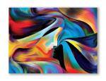 Tamatina Multicolor Pure Love Abstract Modern Art Canvas Painting - 60X48 Inch