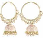 Gyaan Jewels Handmade Gold Plated Jhumki Earring White (Women and Girls)