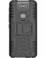 A ACCESSORIES KART Asus Zenfone 6Z Black Polycarbonate Dazzle Type Back Cover with Kick Stand