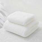LINEAR Microfiber Bath Towel /Towels for Bath/Towel for Men/Bath Towel for Women/Hand Towel Set, 300 GSM (White, 70 * 140 cms, 35 * 75 cms)