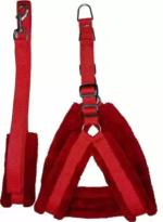 Hundur Store Premium Soft Padded Nylon Dog Harness (1.5inch) (NOT for Puppies) & Leash Rope XL in red color