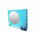WINACO Round Sky Blue Bathroom Cabinet