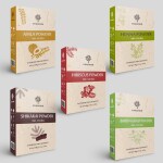 Khadihub Pack of 5, Hibiscus, Bhringraj, Shikakai, Amla and Henna powder, Each 100gm x 5 pack