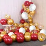 RG Accessories Red, Gold Latex Solid Balloon Garland For Love, Birthday, Valentines, Anniversary (Pack Of 70)