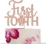 Zyozique First Tooth Cake Topper | Baby First Tooth Cake Decorations | Tooth Cake Topper - Pack Of 1 - Pink