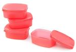 Signoraware Red Plastic Container 100Ml (Set Of 4)
