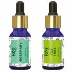 Rey Naturals Tea tree oil & Rosemary essential oils - Pure 100% Natural for Skin, Face and Hair