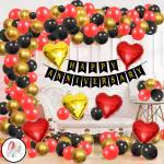 Zyozique Anniversary Decoration Kit - Banner, Balloons, Foil Balloon, Ribbon & Glue (Pack of 70)