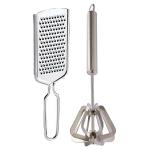 DreamBasket Stainless Steel Cheese Grater / Coconut Grater & Mathani / Hand Blender for Kitchen