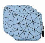 House of Quirk Set of 3 Sanitary Napkin Storage Bag with Zipper(Blue)