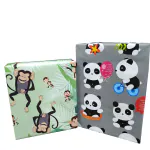 eVincE Monkey & Panda, 2 Pattern Gift Wrapping Papers | 5 x 2 Rolls | 10 Fact filled Gifts Wraps