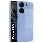 Fashionury Poco C65 Back Cover | Glossy Soft Silicon Flexible | Camera Bump Protection | All Side Shock Proof TPU Back Case Cover for Poco C65 (Blue Lavender)