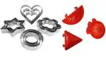 Kruvad 12 Pieces Cookie Cutter Stainless Steel Cookie Cutter with Different Shape with Dough Press Dumpling Samosa Modak Gujiya Pie Mould Maker