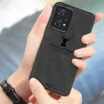 Lejaao OnePlus Nord C2 Lite Deer Series Black Leather, Cloth PC and TPU Mobile Back Cover