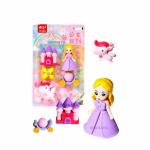 SHANAYA Pencil Eraser Set for Kids Return Gift Different Shapes Cute Princess Castle Ring Carriage Cake Unicorn for Girls Boys Children Stationary School Items Pack of 2