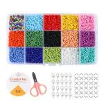 SANNIDHI 7500Pcs Glass Seed Beads For Jewellery Making Kit, 3Mm Small Color Beads For Crafts Bracelet Necklace Diy Jewelry Making Set For Girls Adults Gift, Multicolor