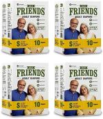 Friends Easy Adult Diapers - 40 Pieces, S (Pack Of 4)