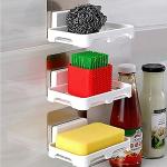 SHOPITECH Wall Mounted Storage Rack Holder Self-Adhesive Wall Shelves Bathroom & Kitchen Shelves
