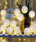 X4Cart Cotton Ball String Lights 16 Led (Plug-In) Decorative Lights