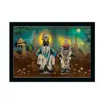 Dharvika Innovations Multicolor Vinyl Lord Vitthal Rukmini Photo Frame Big Size, 11 X 14 Inch