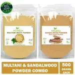 Homeda Multani Mitti and Sandalwood Powder (500g each - 1kg) for Face Pack, Skin | Fullers Earth, Chandan