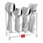 Montavo by FnS Pacific 24 Pcs Cutlery Set with Hanging Stand (6 Pc Dinner Spoons, 6 Pc Dinner Forks, , 6 Pc Baby Spoons 6 Pc Tea Spoons and a Cutlery stand)